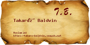 Takaró Baldvin névjegykártya